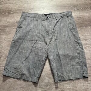 Hurley Shorts Mens 31 Gray Chino 100% Cotton Athletic Golf Skate Lightweight 10"